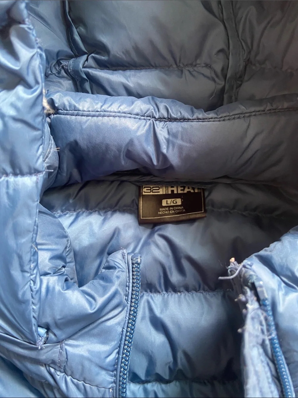 32 Degrees Dark Teal Quilted Hooded Puffer Jacket L